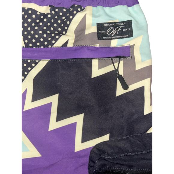 Men ORIGINAL FABLES "GOODIE" Nylon Utility‎ Shorts Purple NWT Size Small - Picture 8 of 8